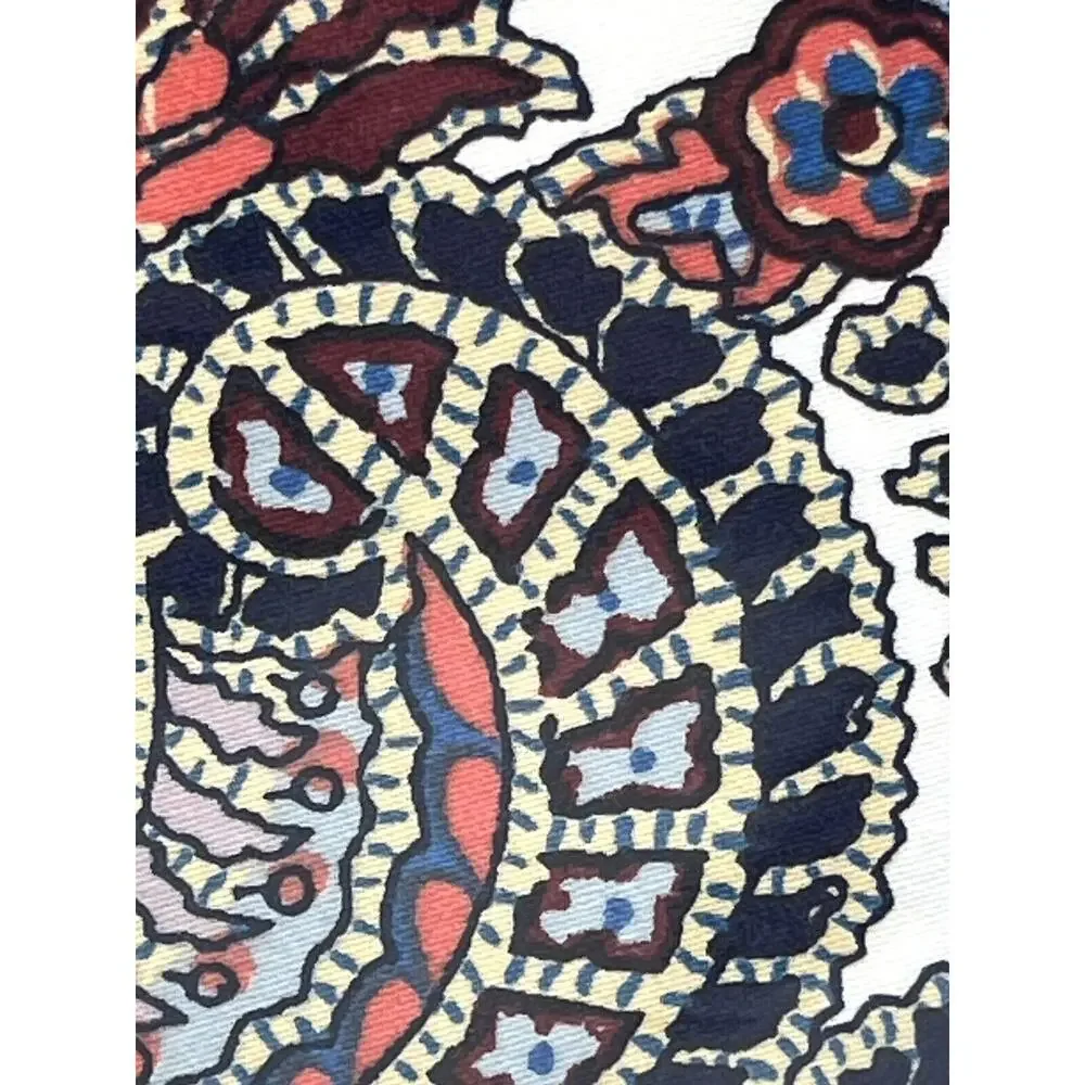Ralph Lauren Carter Paisley Full Queen Duvet Cover Set Navy Sateen Reversible